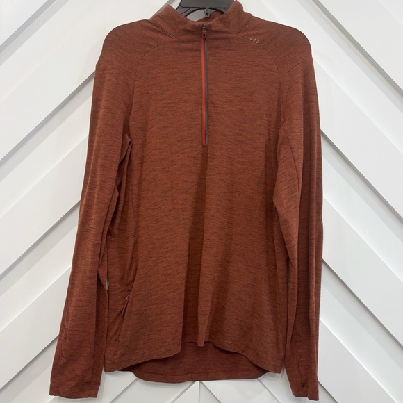 Lululemon Men's Surge Warm Half Zip Pullover Size Medium In Heathered Red - Picture 1 of 8